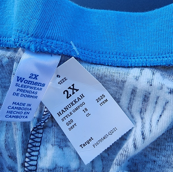 Printed Flannel Jogger Pajama Pants for Women Hanukkah 🕎 - Picture 4 of 5